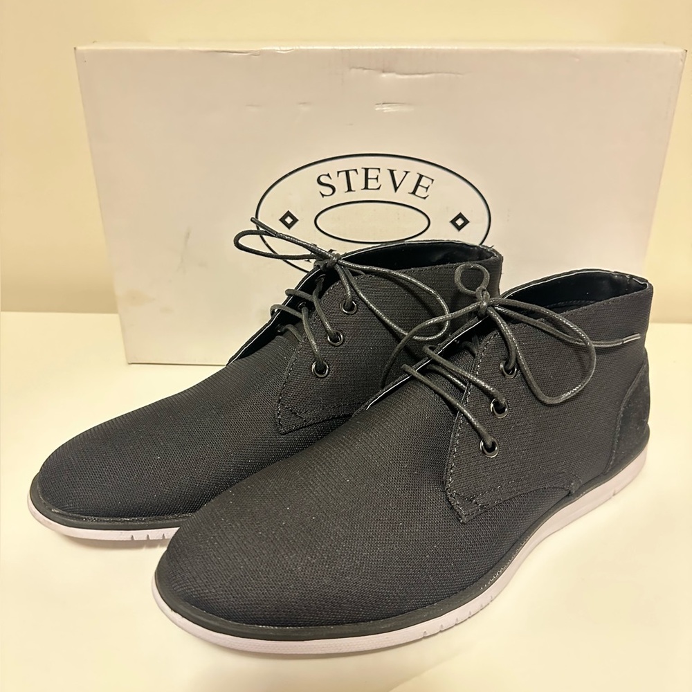 STEVE MADDEN Zain Black Slip On Casual Dress Shoes. Brand New